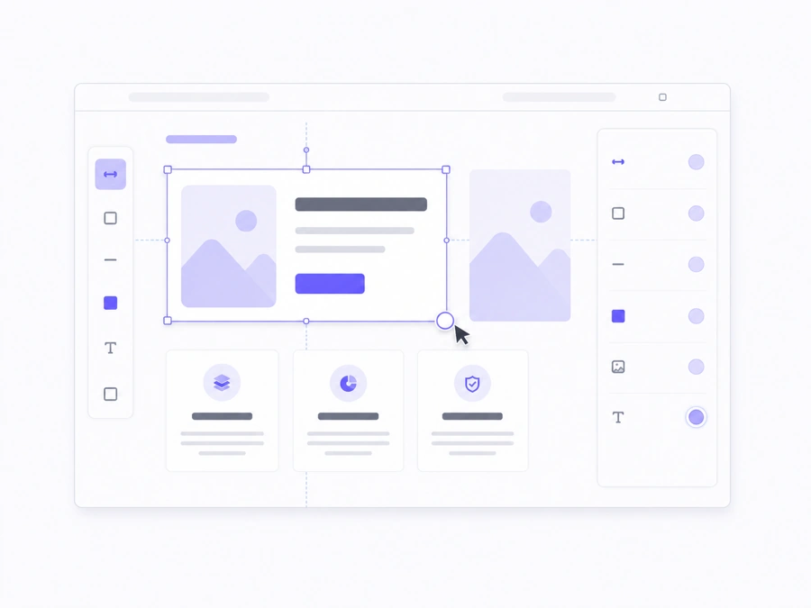 Select and edit UI elements freely on the design canvas